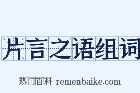 片言之语组词是什么意思的图片